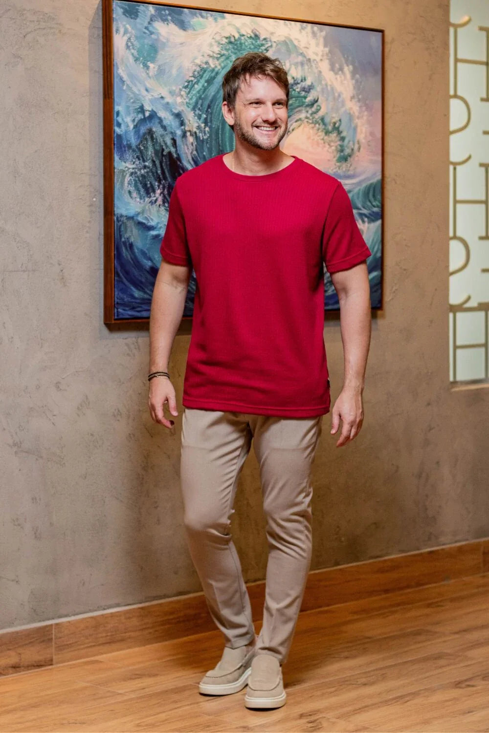 Camiseta Tricô Texturizada - Linha Urban - Marsala