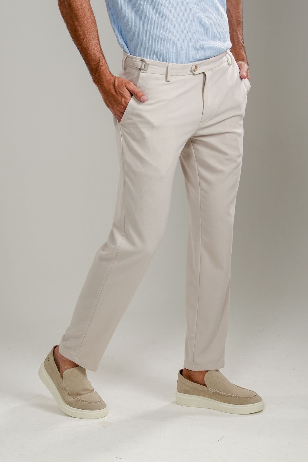 Calça Roman Confort Tec Off White - Linha Rich