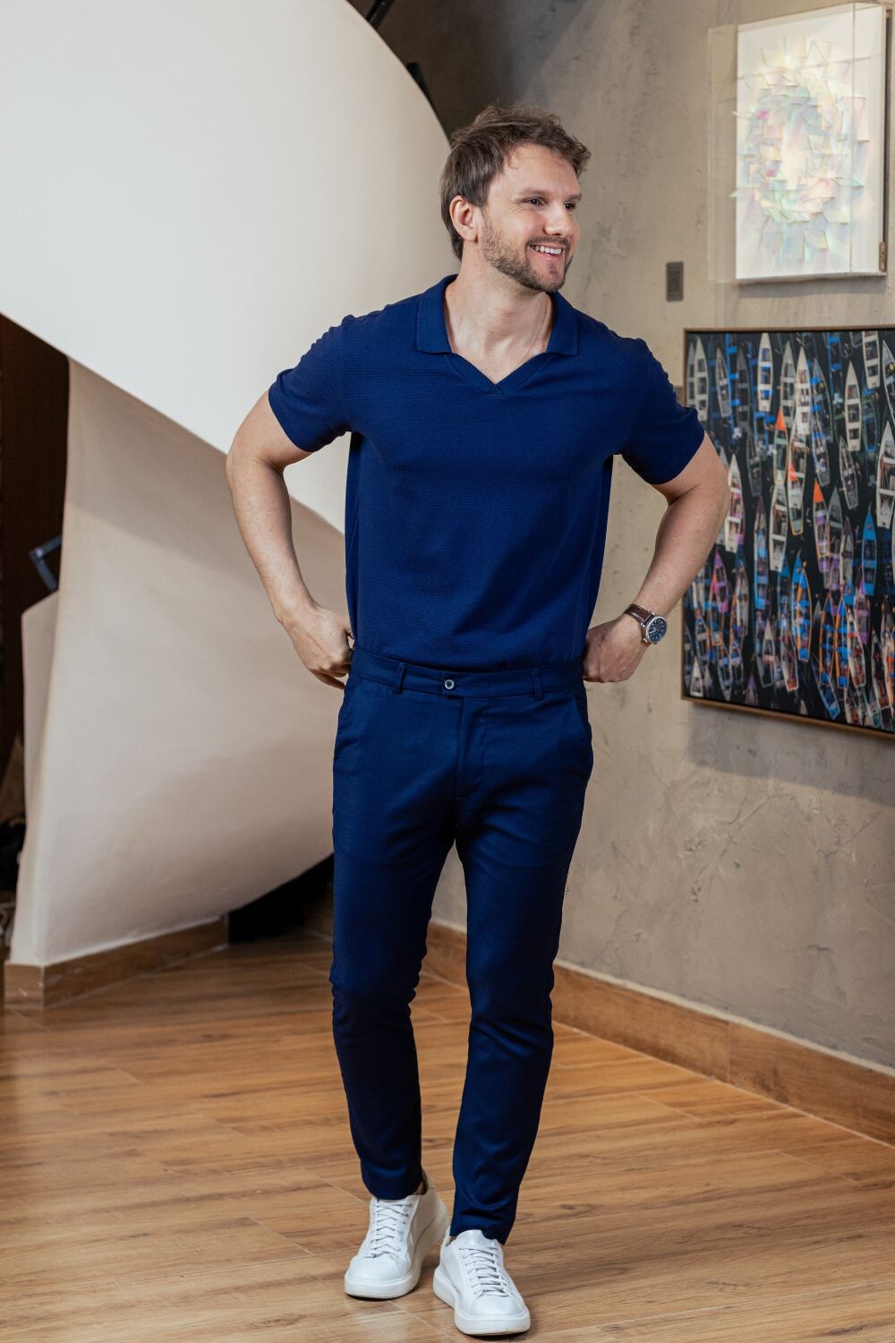 Calça Vance Alfaiataria - Linha Essential - Azul Escuro