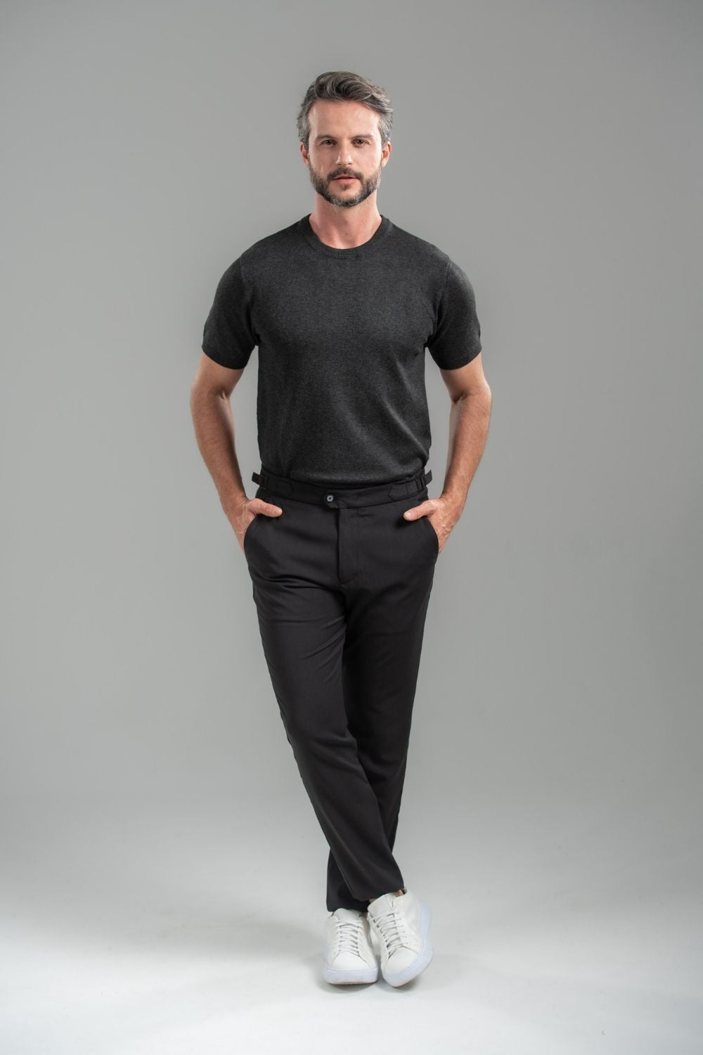 Calça Blaine Alfaiataria Com Ajuste Lateral - Linha Rich - Preto