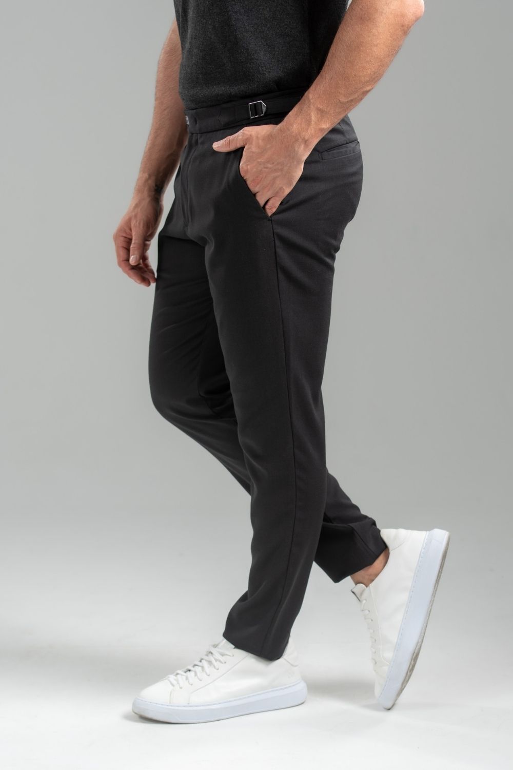 Calça Blaine Alfaiataria Com Ajuste Lateral - Linha Rich - Preto