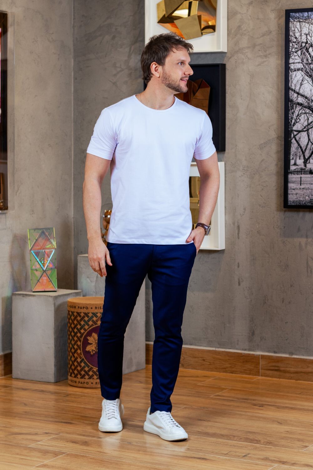 Calça Vance Alfaiataria - Linha Essential - Azul Escuro