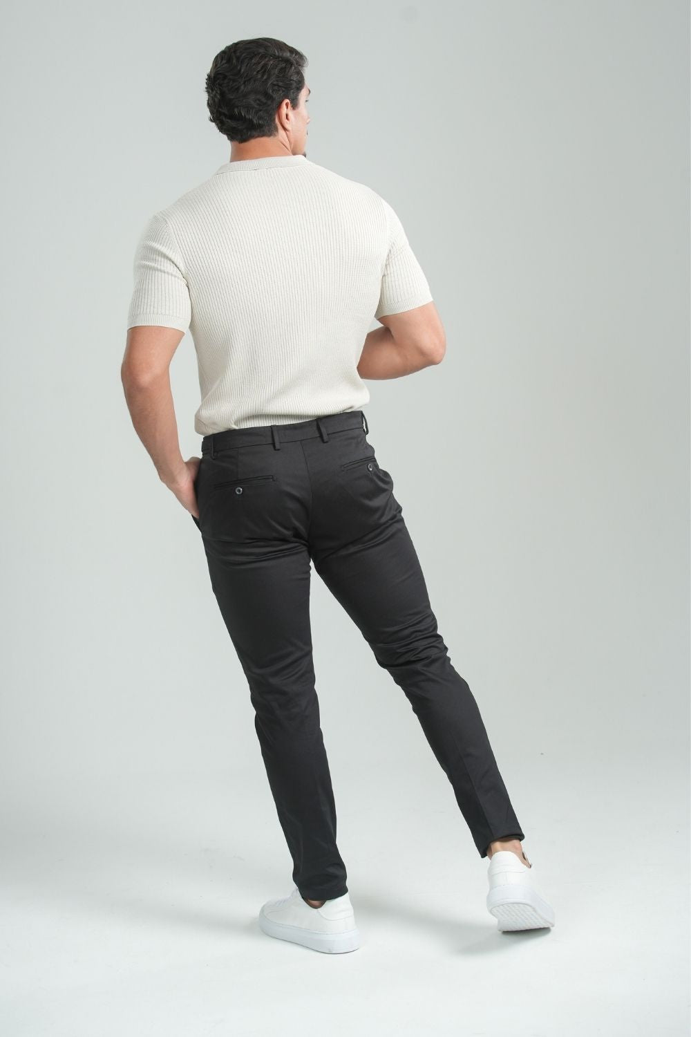 Calça Roman Alfaiataria Com Ajuste Cintura Preta - Linha Rich