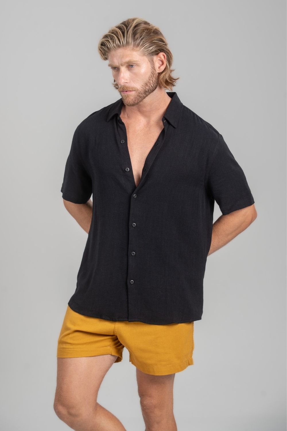 Conjunto Camisa Great Time Preta + Short Cut Wester