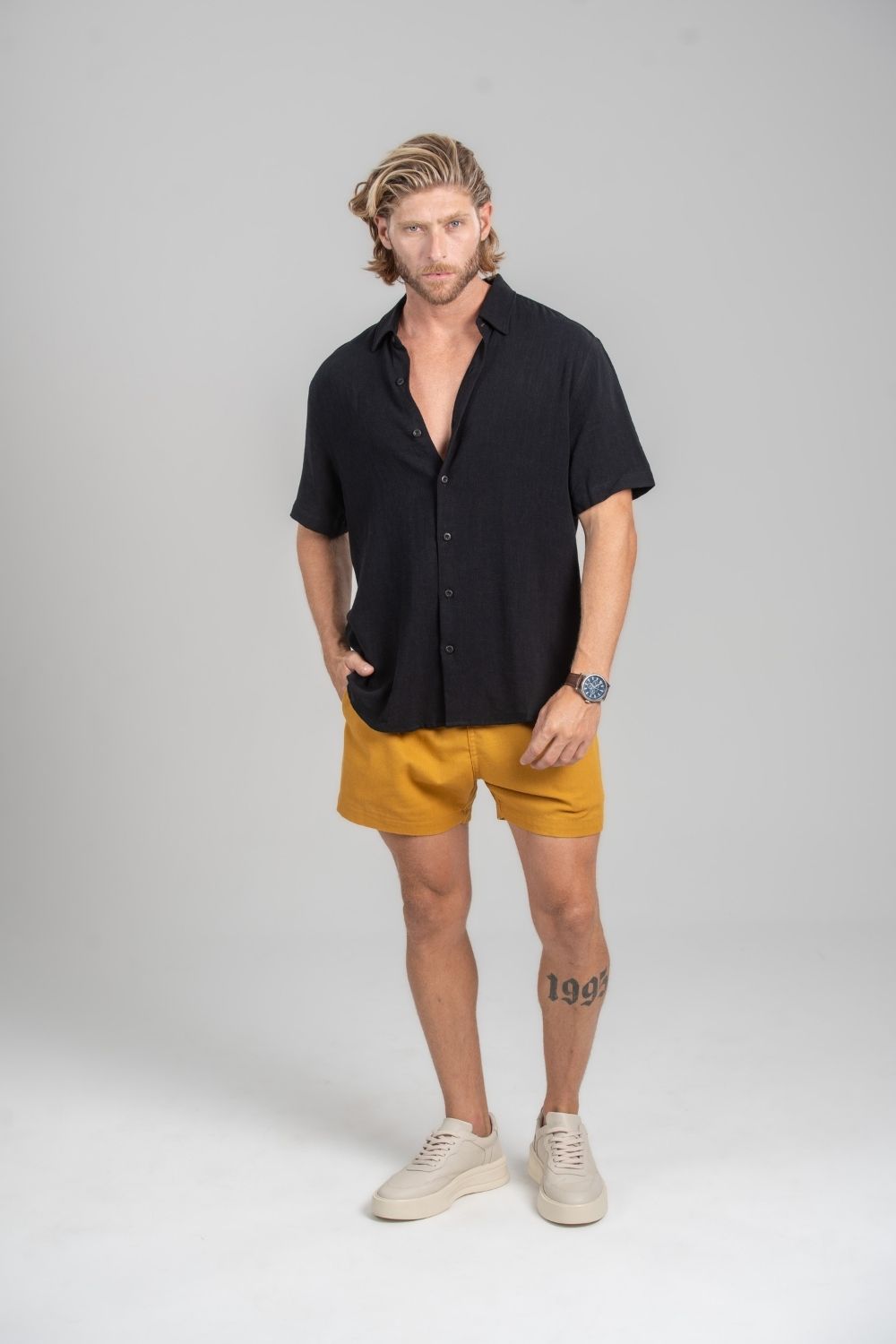 Conjunto Camisa Great Time Preta + Short Cut Wester