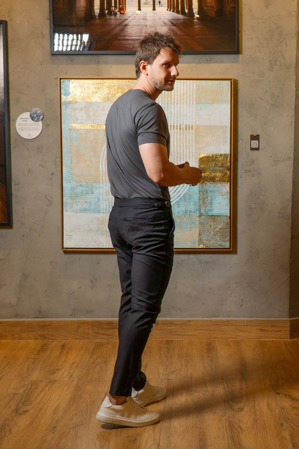 Calça Blaine Alfaiataria Com Ajuste Lateral - Linha Rich - Preto