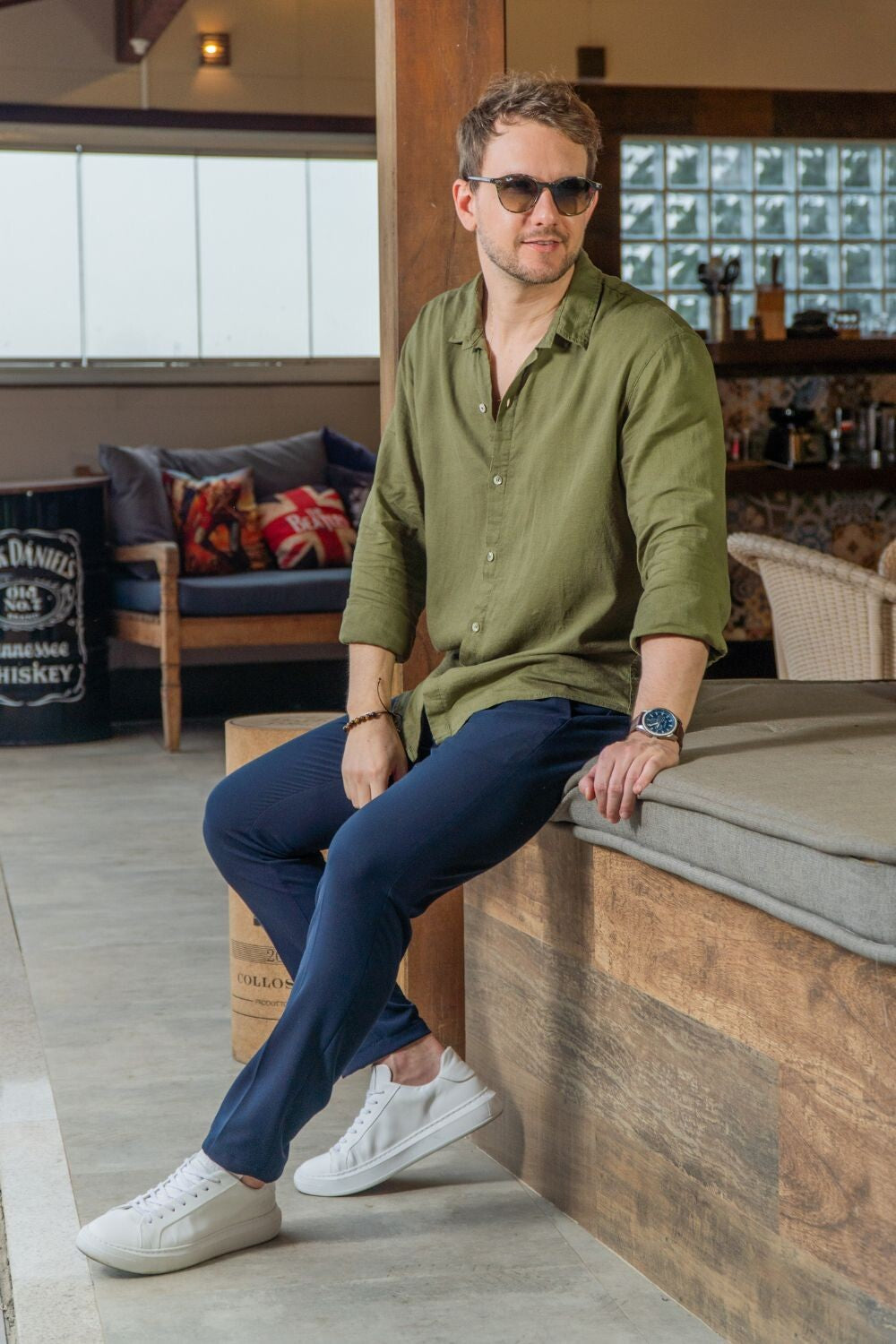 Calça Seville Confort Tec Alfaitaria - Linha Resort - Azul Escuro