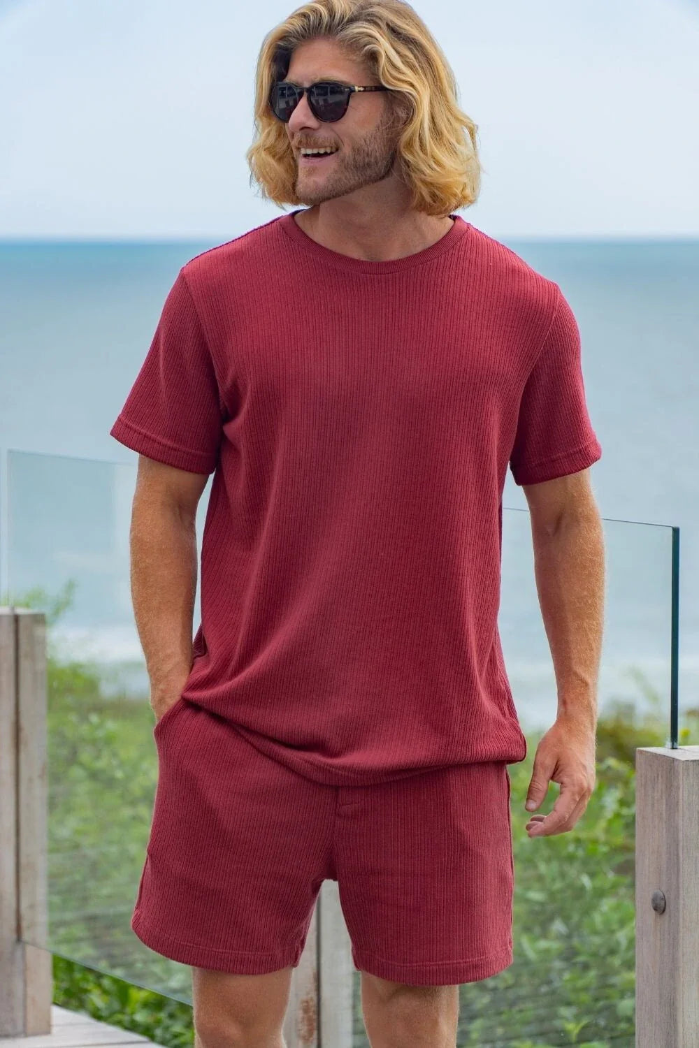 Camiseta Tricô Texturizada - Linha Urban - Marsala