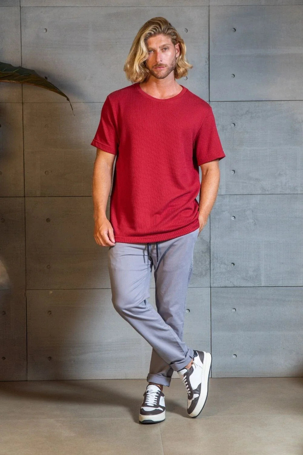 Camiseta Tricô Texturizada - Linha Urban - Marsala