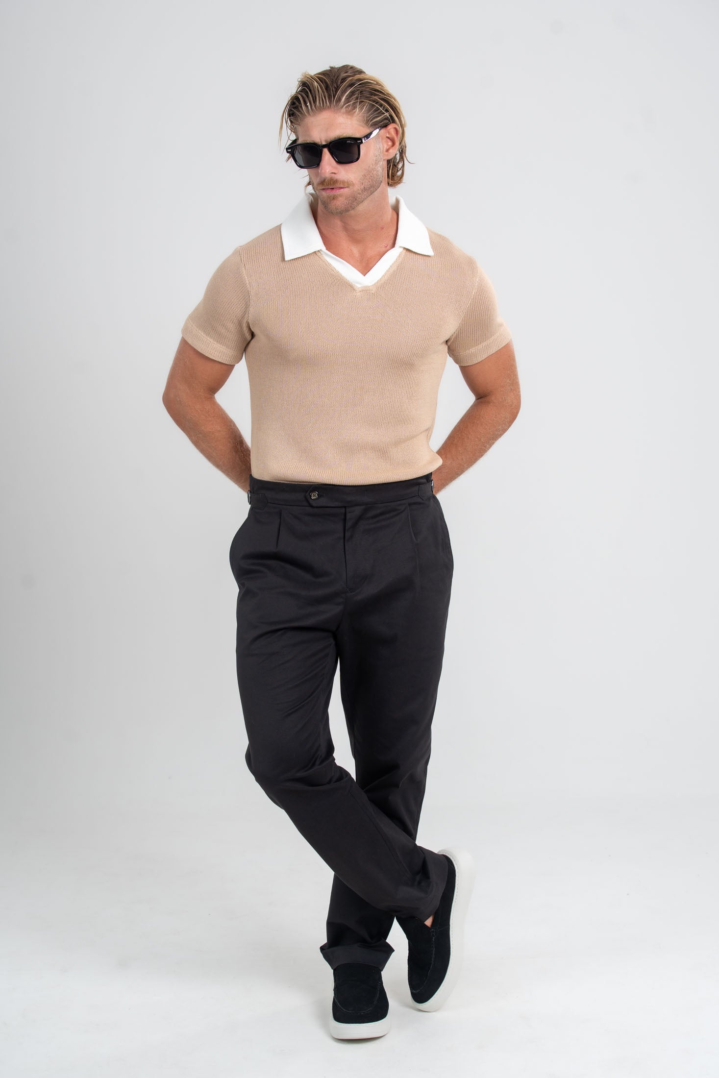 Conjunto Camisa Polo Monte Carlo + Calça Visconti Egípcio Preta