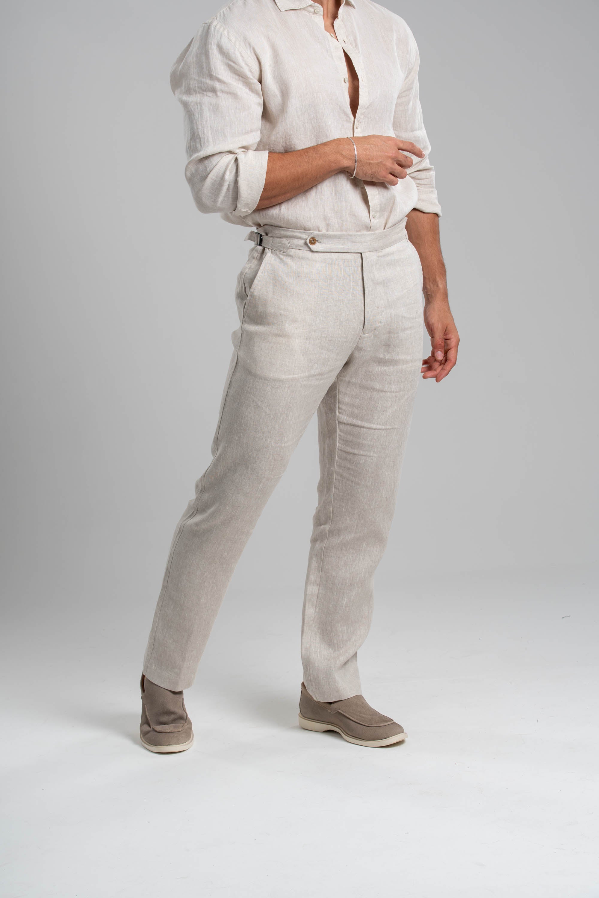 Calça Amalfi Alfaitaria Linho Natural - Linha Resort