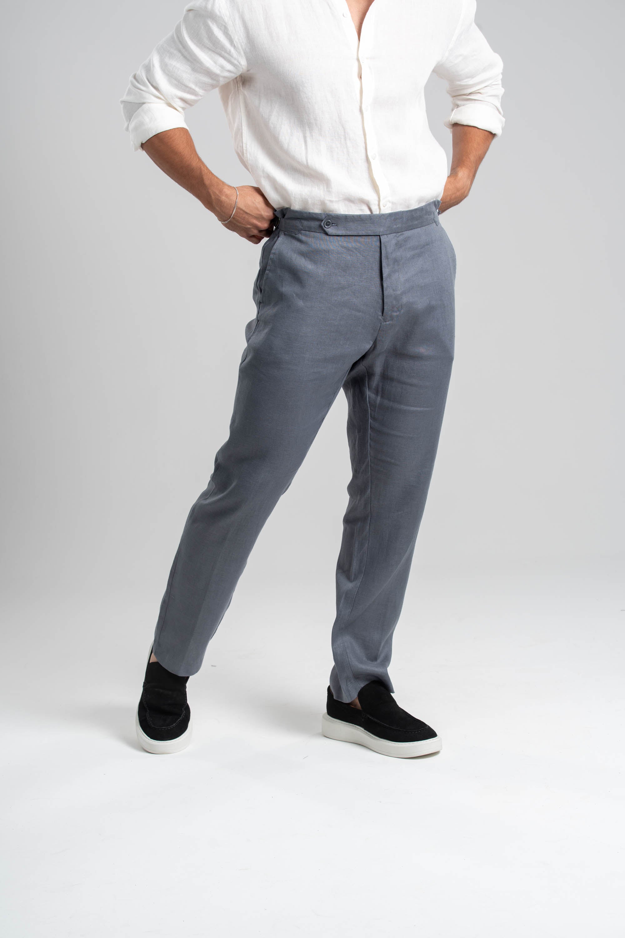 Calça Amalfi Alfaitaria Linho Chumbo - Linha Resort